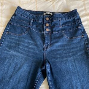 Straight leg Blue High waist Blue Jeans.